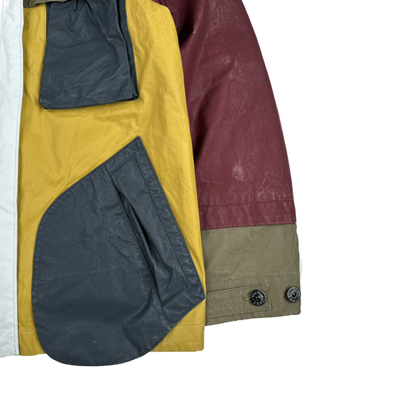 Stone Island 2019 Tela Placcata Resin Coated Bicolore Hooded Jacket - Medium