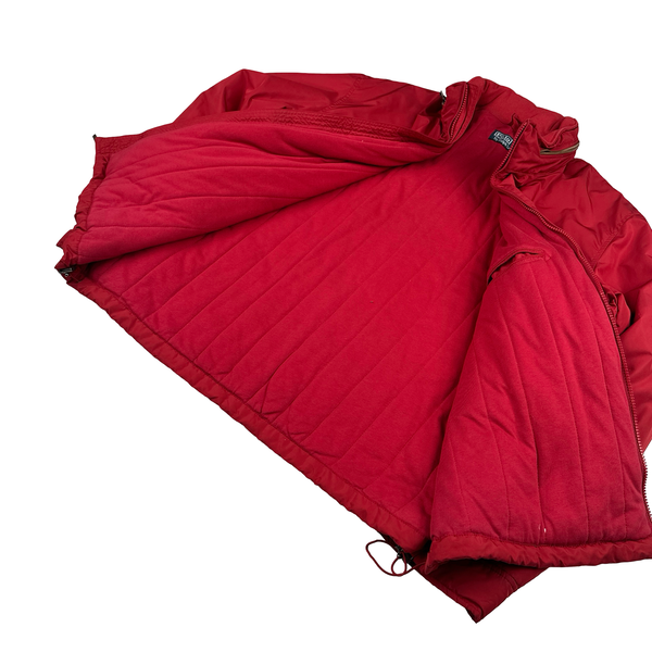 Ralph Lauren Red Cotton Lined Padded High Neck Jacket - XXL