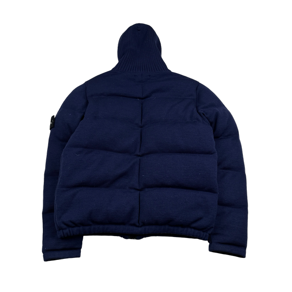Stone Island 2014 Dark Blue Multi Knit Down Bag Jacket - Medium
