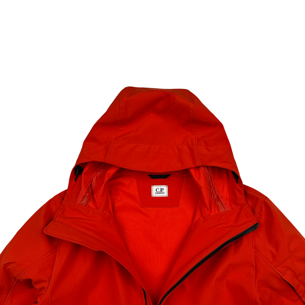 CP Company Red Soft Shell Hooded Zipped Jacket - Small