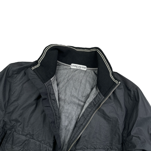 Stone Island Black 2009 Hyperlight Nylon Mesh Badge Jacket - Medium