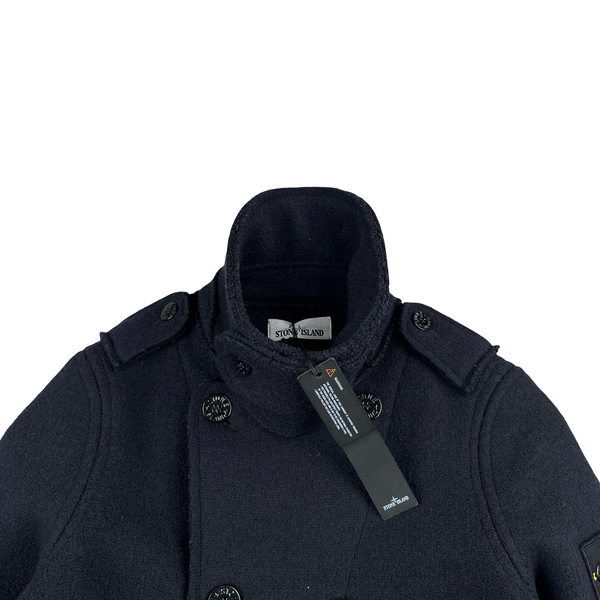 Stone Island 2015 Navy Wool Panno Duffle Buttoned Jacket - Small