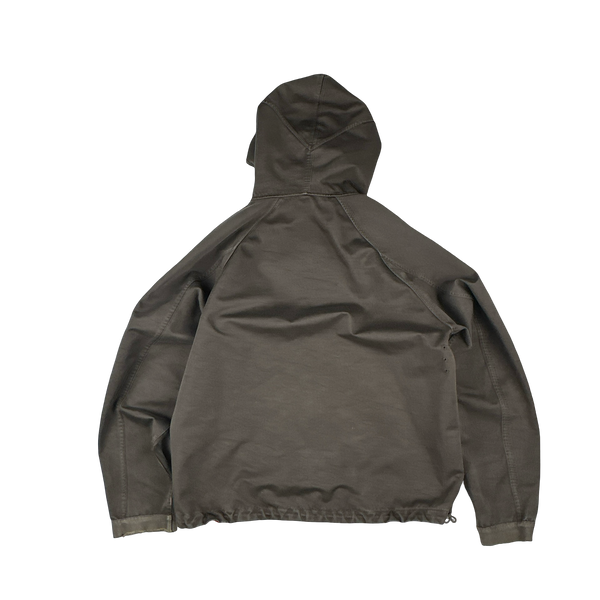 Stone Island 2006 Neon Orange Reversible Khaki Spellout Jacket - XL