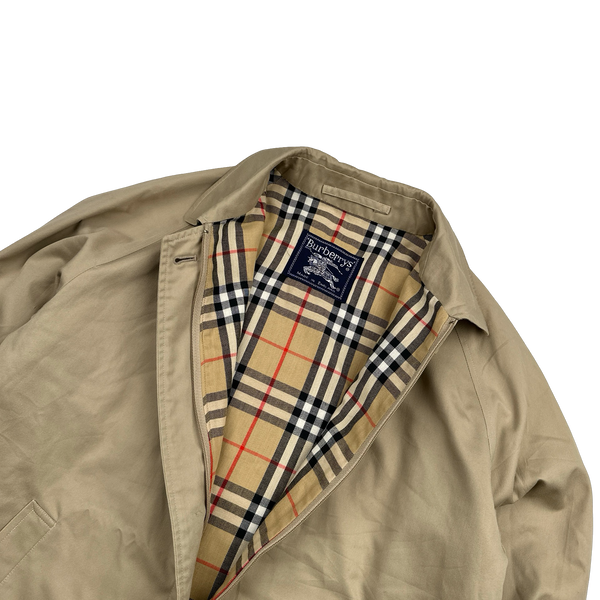Burberry Nova Check Lined Tan Harrington Jacket - Small