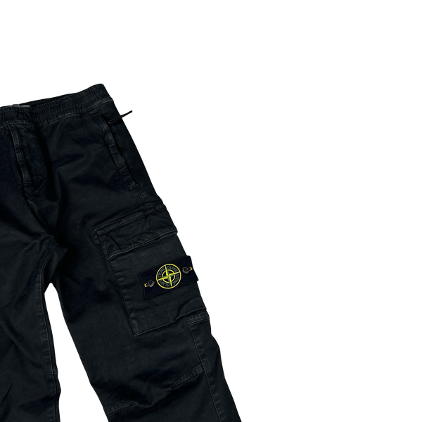 Stone Island 2022 Black RE T Cargo Trousers - Small