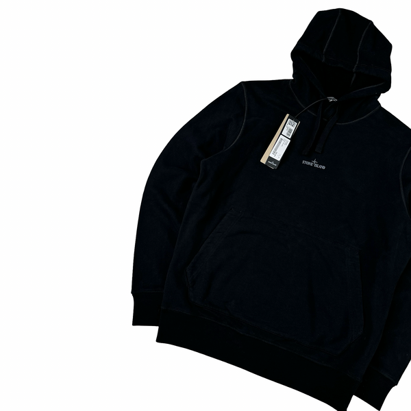 Stone Island 2024 Black Graphic Hooded Sweatshirt - Large