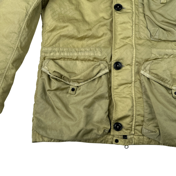 CP Company Yellow M Bossed Quilted Goggle Jacket - Medium