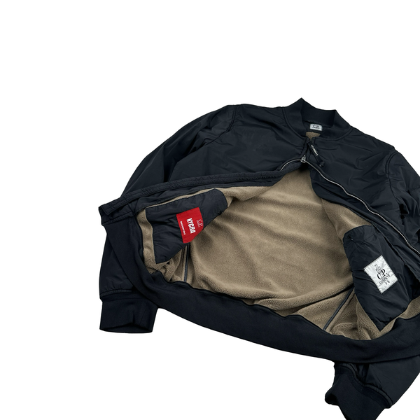 CP Company Black Nycra Stretch Lightweight Bomber Jacket - Large