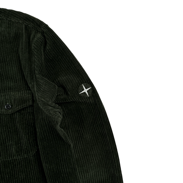Stone Island 2020 Emerald Green Jumbo Corduroy Shirt - Large