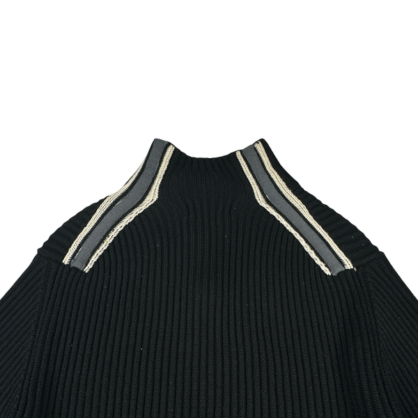 Stone Island 2005 Striped Heavyweight Wool Pullover Quarter Zip Knit - XL