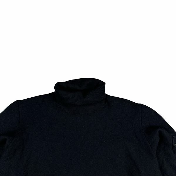 Stone Island 2024 Black Wool High Neck Knit Jumper - Small