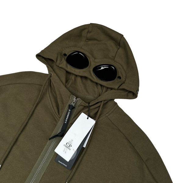 CP Company Khaki Cotton Goggle Hoodie - XL