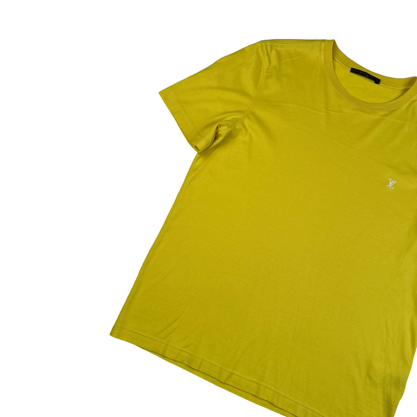 Louis Vuitton Yellow Emblem Cotton T Shirt - Large