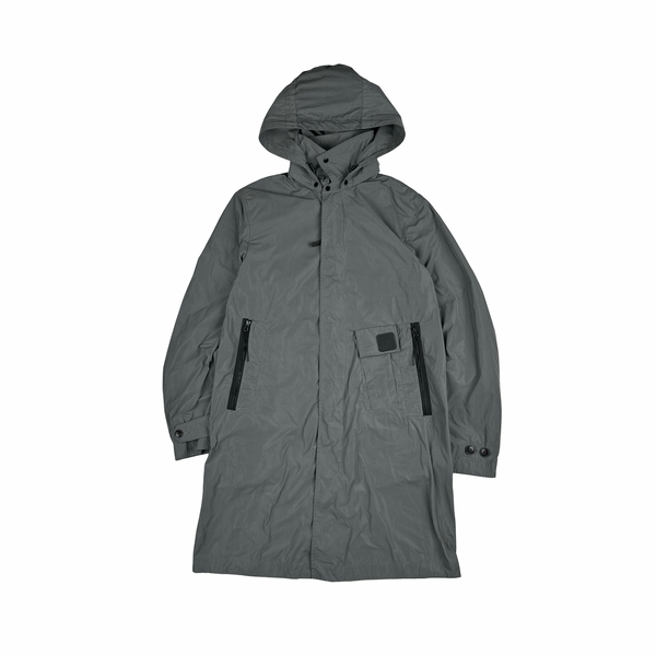 CP Company Grey Metropolis Long Zip up Jacket - Small