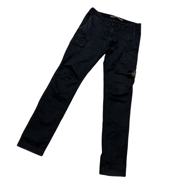 Stone Island SL Black 2022 Cargo Trousers - 29"