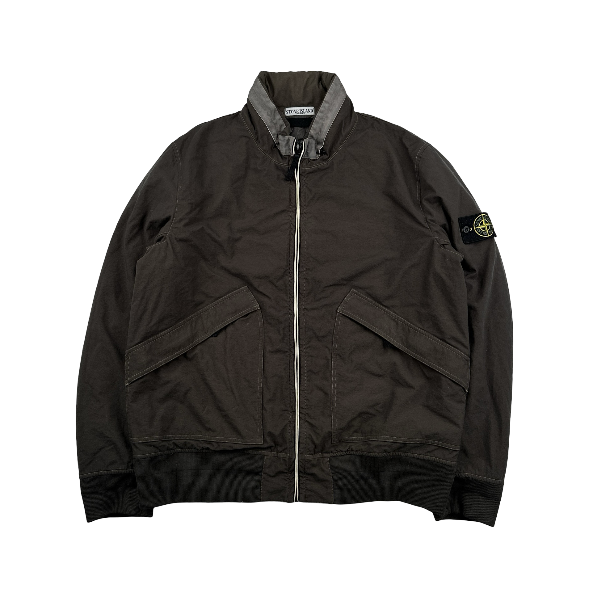 Stone Island 2011 Brown Reps Nylon-R Zipped Bomber Jacket - XXL