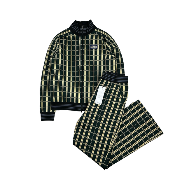 Marni Retro Grid Jacquard Zipped Bootcut Tracksuit - Large
