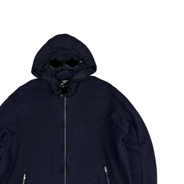 CP Company Vintage Navy Nylon Hood Goggle Hoodie - XXL