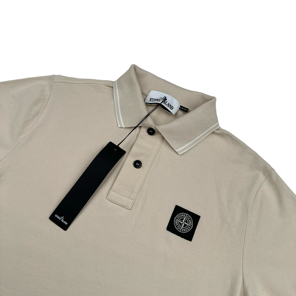 Stone Island 2025 Tan Cotton Polo Shirt - Small