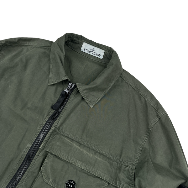 Stone Island 2020 Green Zipped Chest Pocket Overshirt - Medium
