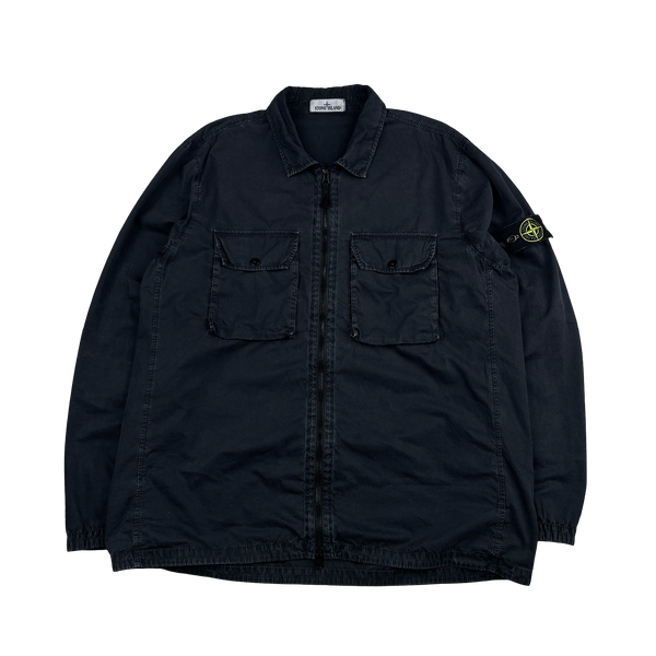 Stone Island 2021 Navy Cotton Double Pocket Overshirt - 3XL