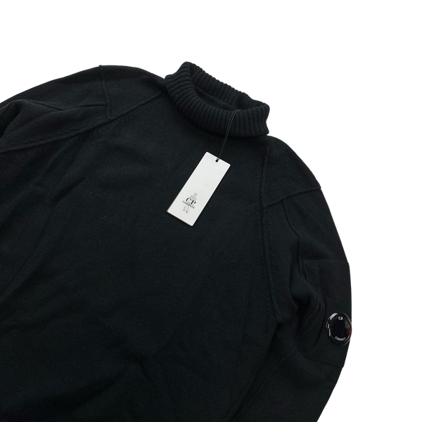 CP Company Black Lambswool Roll Neck Lens Viewer Jumper - Small ,Medium ,Large ,XL