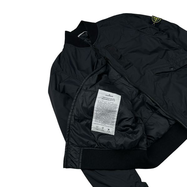 Stone Island 2024 Black Skin Touch Jacket Nylon Primaloft Bomber Jacket - Small