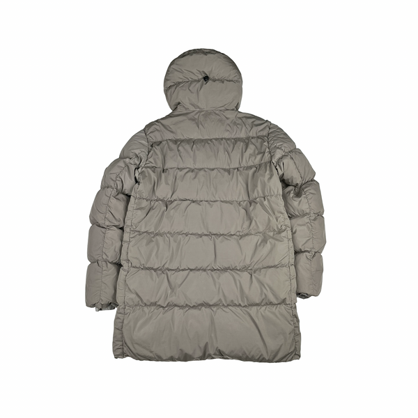 CP Company Beige Nycra Down Filled Puffer Long Jacket - Large
