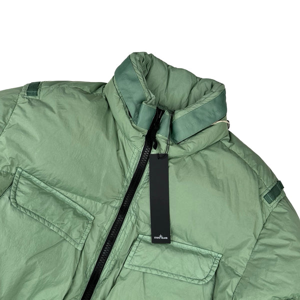 Stone Island 2022 Pale Green Crinkle R-NY Down Puffer Jacket - XL