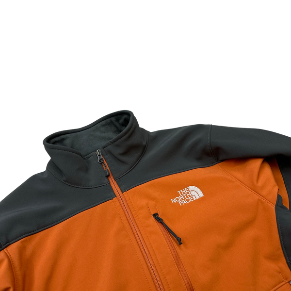 North Face Orange/Grey Soft Shell Fleece Lined Zipped Jumper - Small