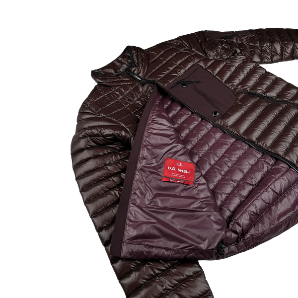 CP Company Burgundy DD Shell Puffer Jacket - Medium