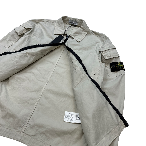 Stone Island 2023 Beige Cotton Overshirt - Medium