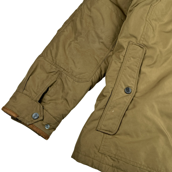 Ralph Lauren Tan Quilted Cargo Zipped Jacket - Large