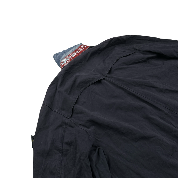Stone Island Vintage Long Raso Gommato Reflective Collar Jacket - XL