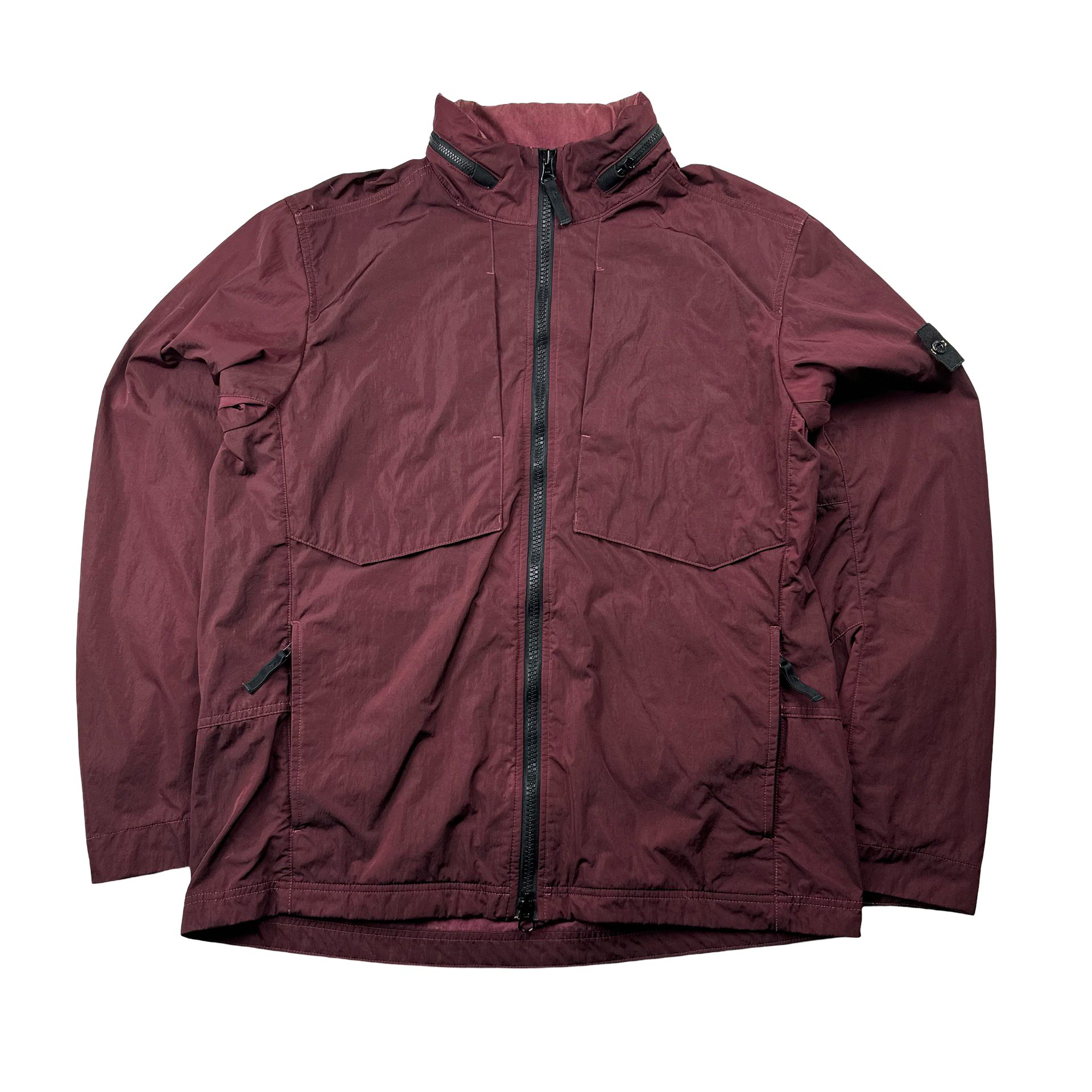 Stone Island 2017 Burgundy Nylon Metal Flock Jacket XL