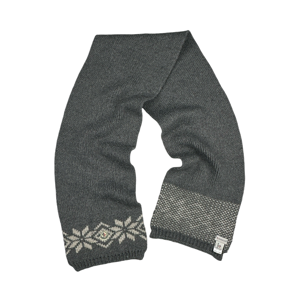 Moncler Grey Thick Wool Scarf