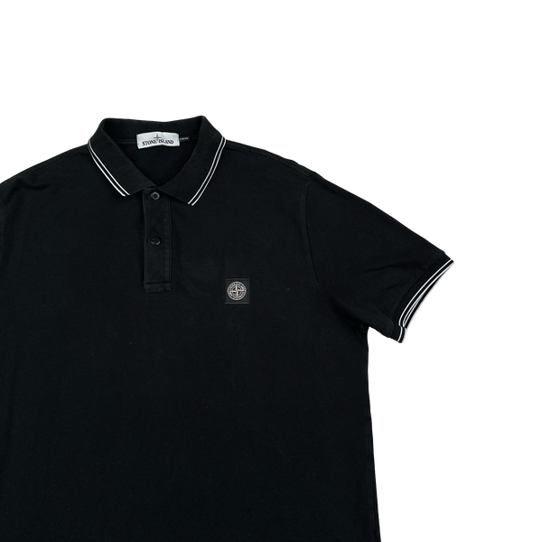 Stone Island 2015 Black Cotton Slim Fit Polo Top - 3XL