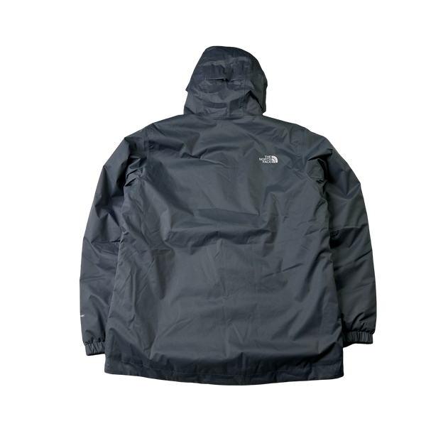 North Face Grey Dryvent Waterproof Long Padded Jacket - Large