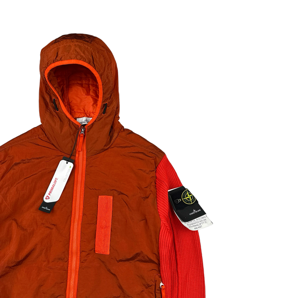 Stone Island 2023 Orange Nylon Metal Primaloft-TC Knit Jacket - Medium
