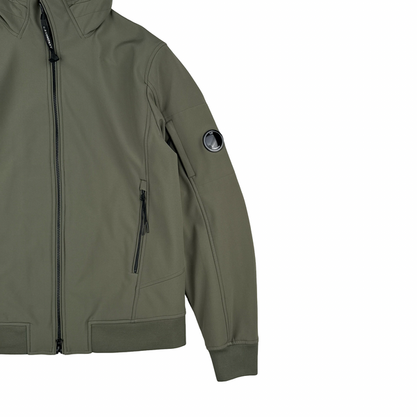 CP Company Khaki Fleece Lined Soft Shell Goggle Jacket - Large