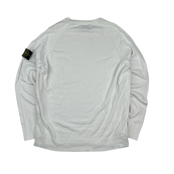Stone Island White Cotton Crewneck - XL