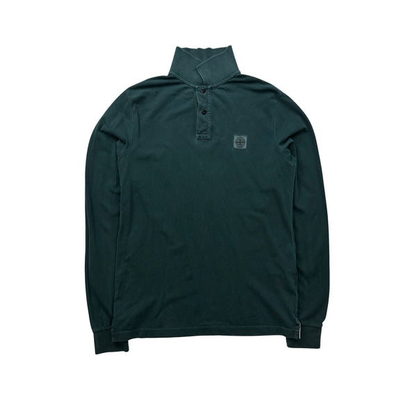 Stone Island 2019 Turquoise Slim Fit Longsleeve Polo - Medium