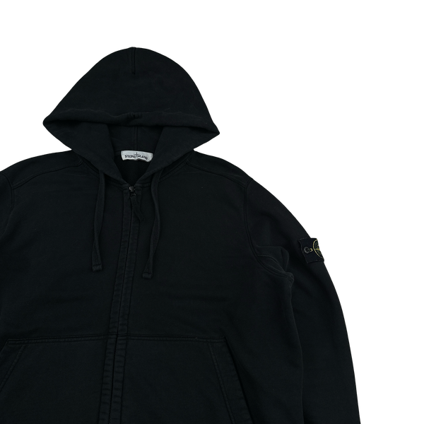 Stone Island 2018 Black Cotton Zipped Hoodie - XXL