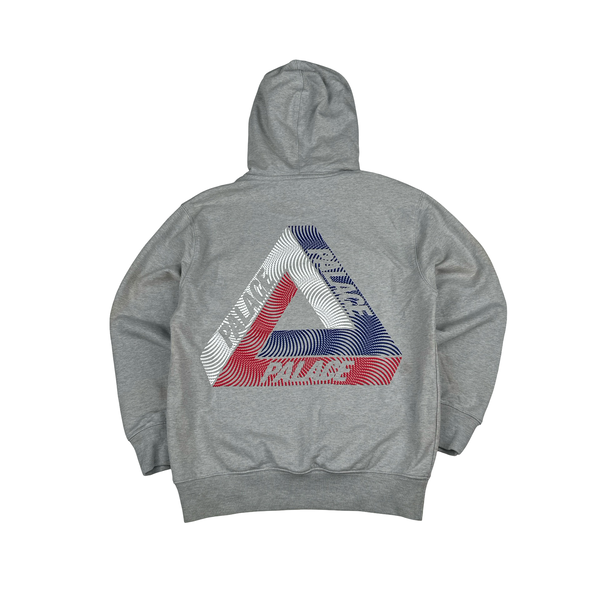 Palace Graphic Grey Cotton Spellout Hoodie - Small