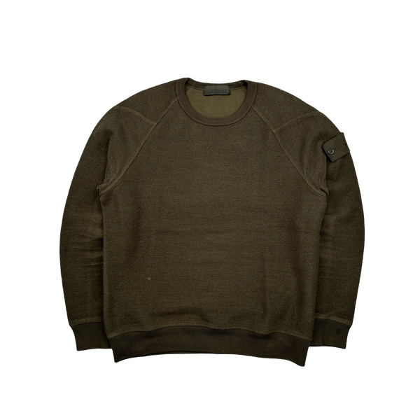 Stone Island 2020 Khaki Wool Ghost Crewneck Sweatshirt - Small