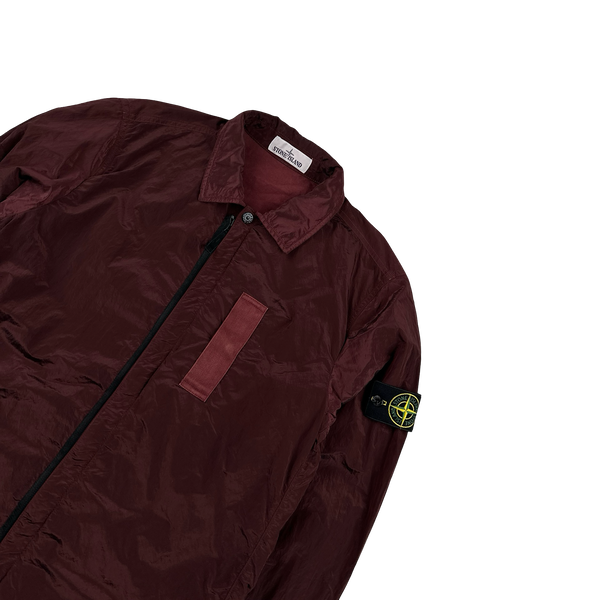 Stone Island 2017 Maroon Nylon Metal Shimmer Overshirt - Medium