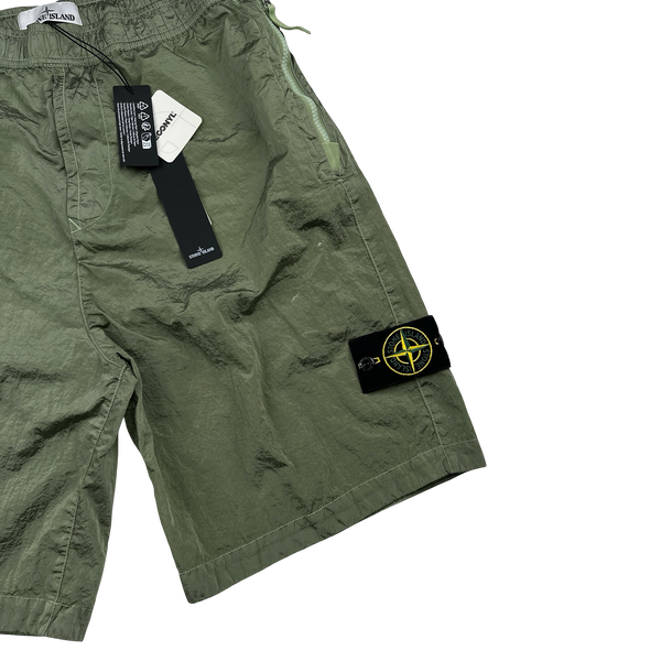 Stone Island 2023 Green Nylon Metal Econyl Shorts - 31"