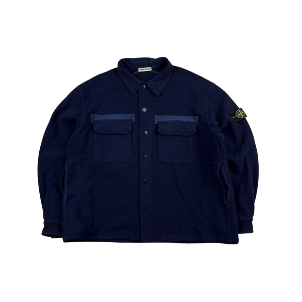Stone Island 1999 Vintage Navy Lana Wool Multi Pocket Jacket - XXL
