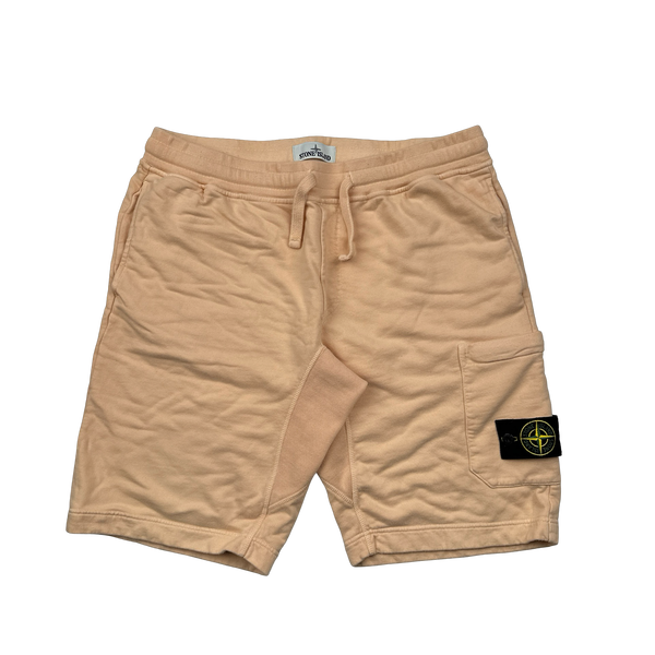 Stone Island 2018 Peach Cotton Fleece Shorts - XL