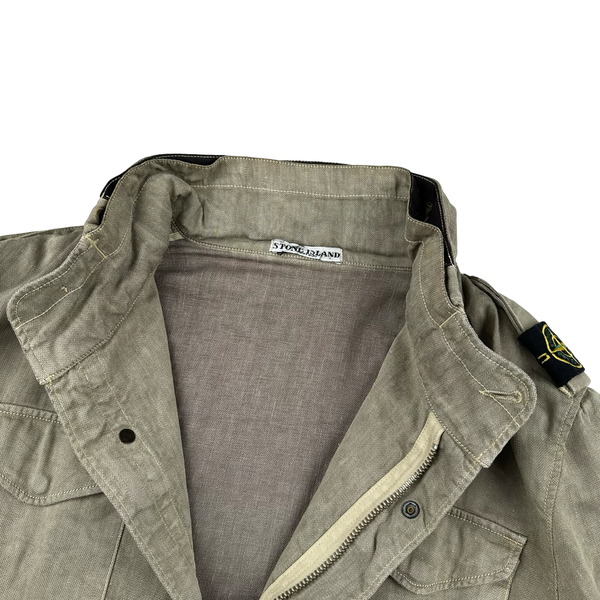 Stone Island Lino Flax Shoulder Badge Multi Pocket Jacket - XL